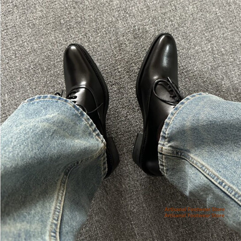 Sepatu Derby Pria Warna Hitam  - Leather Shoe Polish ulasan dan harga
